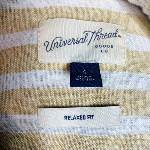 Linen Stripe Button Up Shirt Long Sleeve Universal Thread - Picture 5 of 6